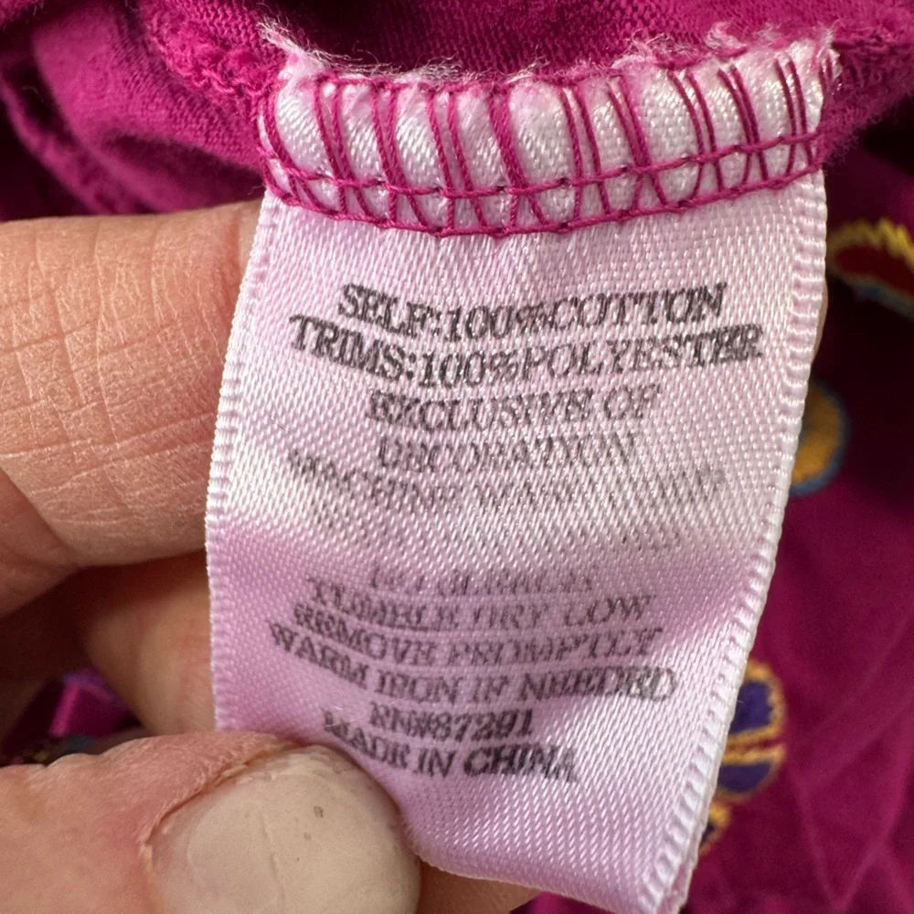 JWLA JOHNNY WAS PINK EMBROIDERED BOHO TOP SZ S - Picture 7 of 11